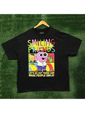 Smiling Friends Pim Let's Go Out There nd Make People Happy T-Shirt Size 2X
